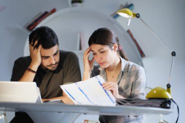 married couple stressing over their IRS audit