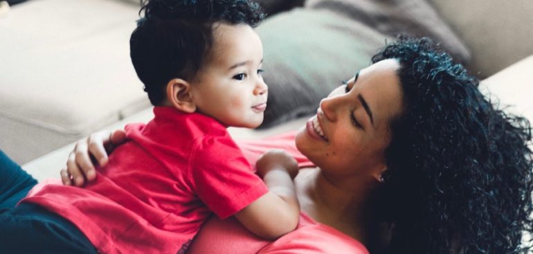 a Hispanic mother and her young son